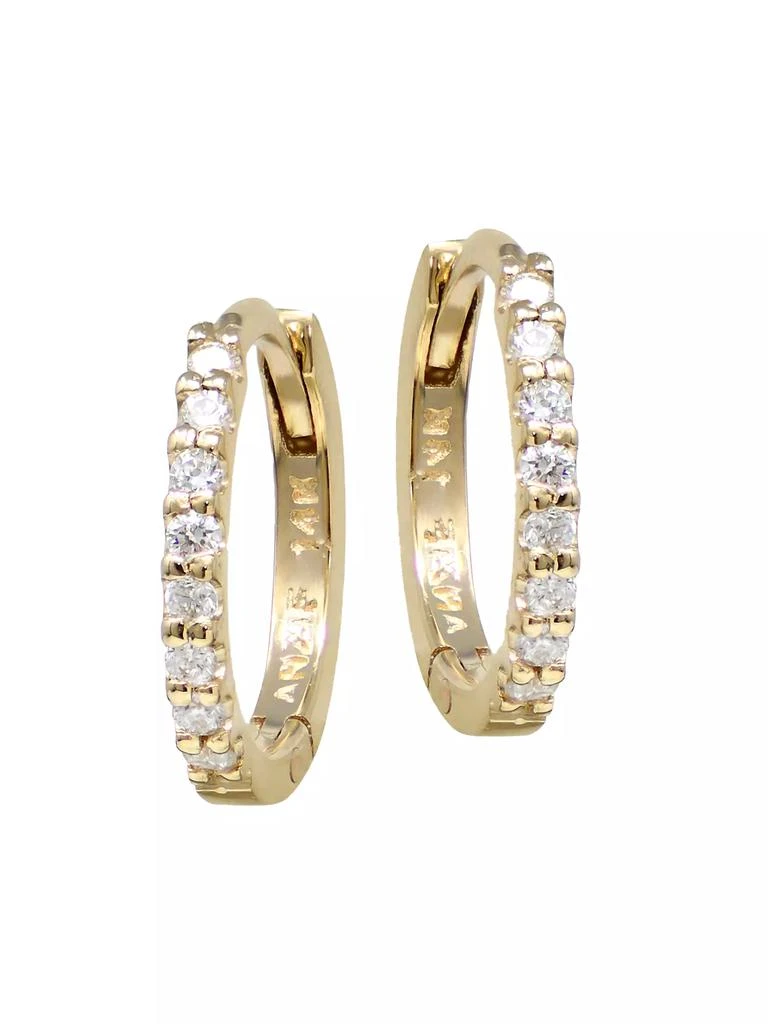 商品Anzie|Classique 14K Yellow Gold & 0.12 TCW Diamond Hoop Earrings,价格¥6556,第1张图片