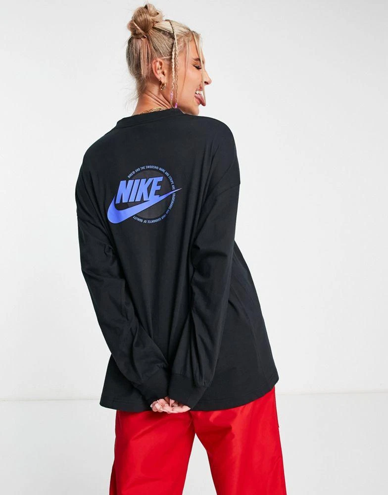 商品NIKE|Nike Sports Utility back graphic long sleeve t-shirt in black,价格¥396,第1张图片