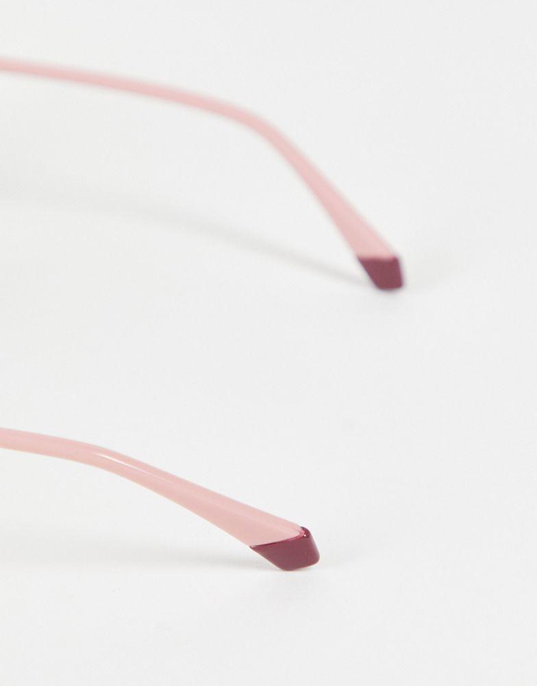 Polaroid retro round sunglasses in pink PLD 4105/G/S商品第4张图片规格展示