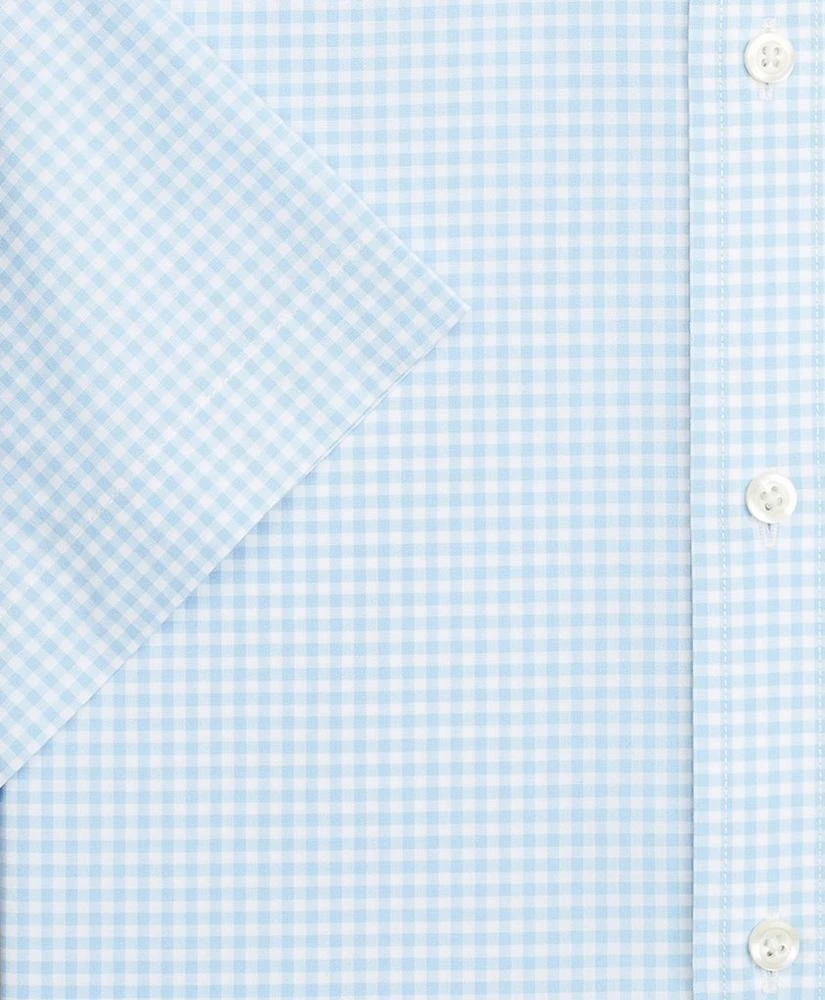 商品Brooks Brothers|Stretch Regent Regular-Fit Dress Shirt, Non-Iron Poplin Short-Sleeve Gingham,价格¥407,第3张图片详细描述