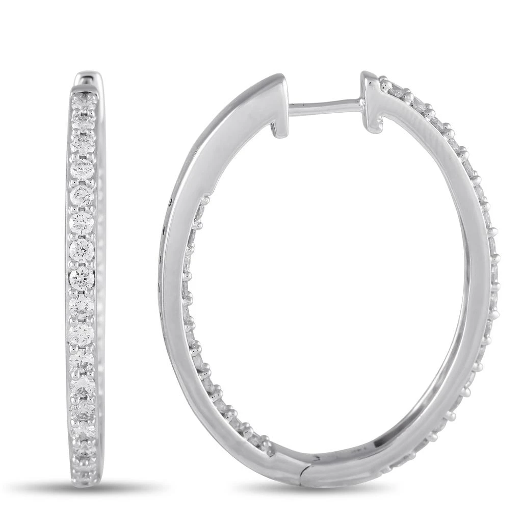 商品LB Exclusive|14K White Gold 1.50ct Diamond Inside-Out Hoop Earrings ER28054,价格¥8502,第2张图片详细描述