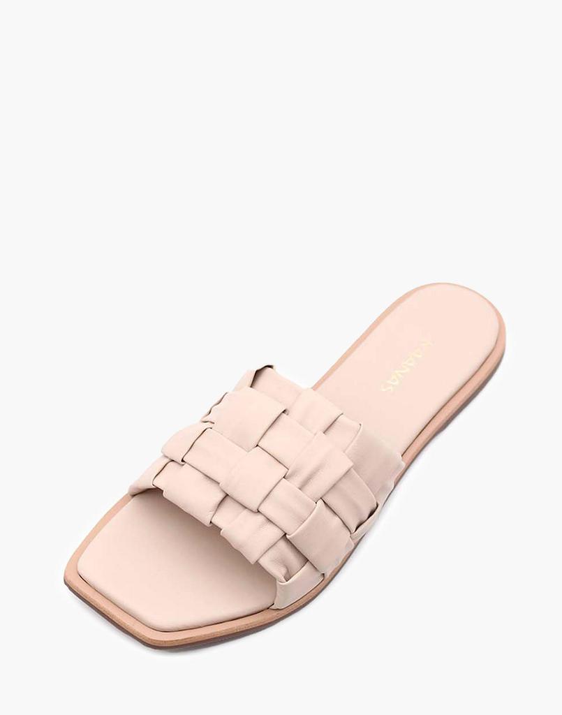 KAANAS Belinha Basketweave Allover Leather Slide商品第3张图片规格展示