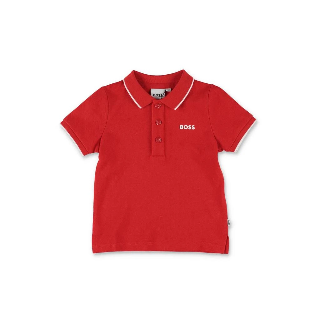商品Hugo Boss|Hugo Boss Polo Rossa In Piquet Di Cotone Baby Boy,价格¥710,第1张图片