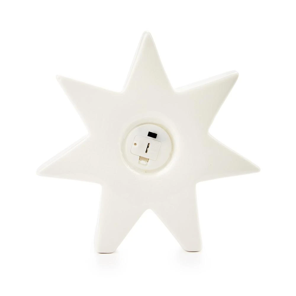 商品Holiday Lane|Northern Lights Ceramic White & Gold-Tone Star Night Light Table Décor, Created for Macy's,价格¥68,第3张图片详细描述