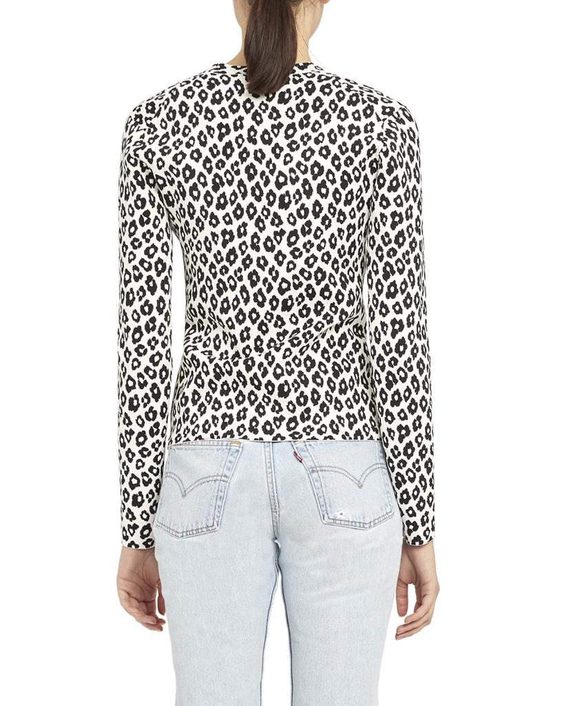 Leopard-Print Button-Front Cardigan商品第3张图片规格展示