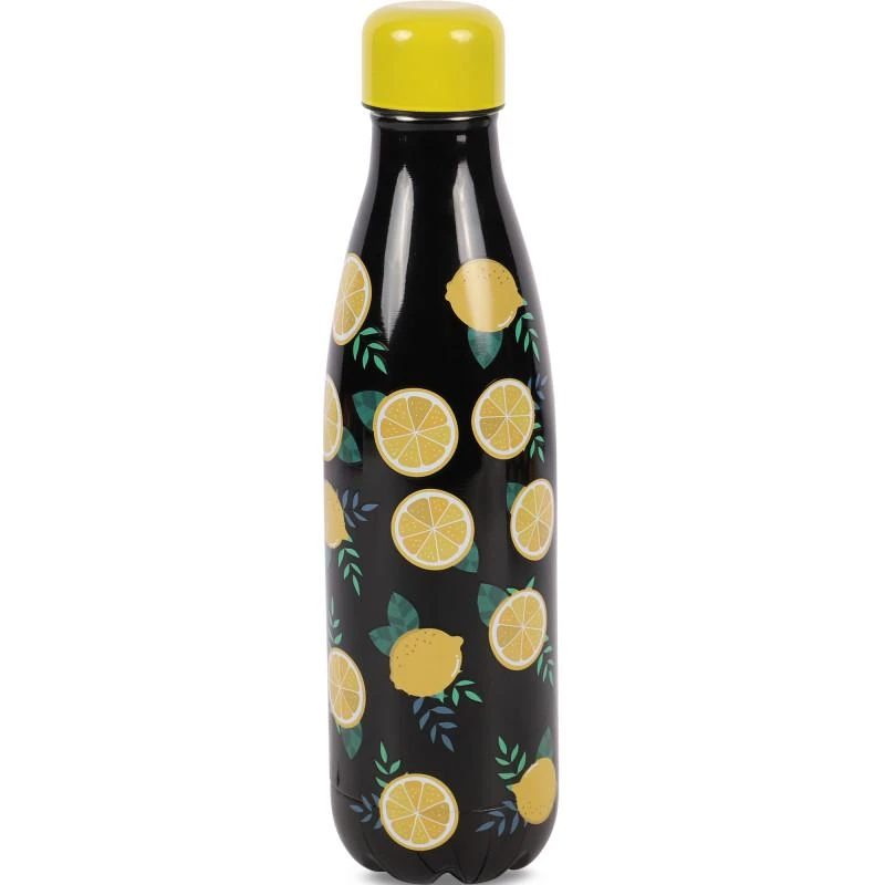 商品iDrink|Lemon print water bottle in black 500ml,价格¥303,第2张图片详细描述