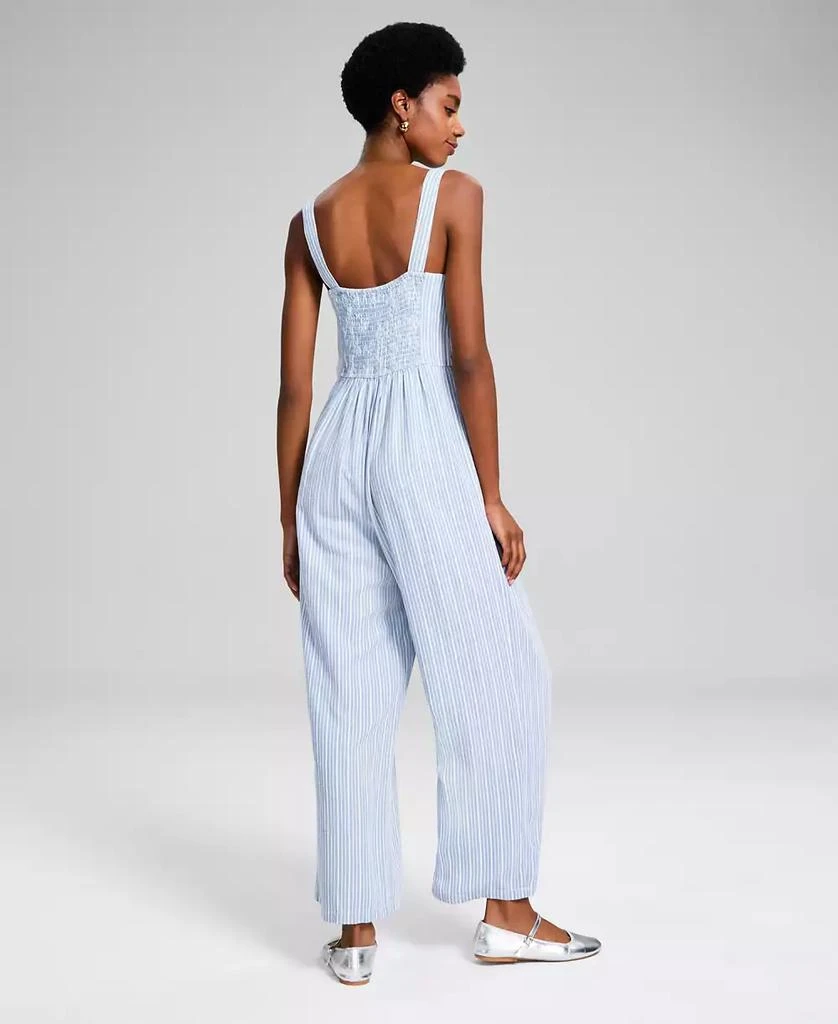 商品And Now This|Women's Striped Button-Front Jumpsuit, Created for Macy's,价格¥446,第4张图片详细描述