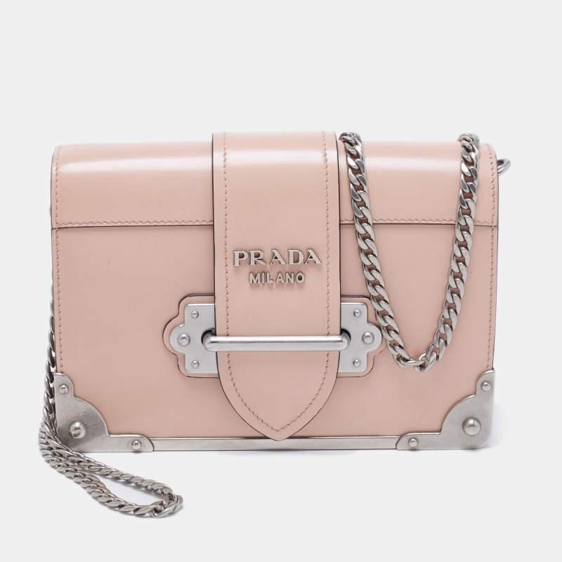 Prada Beige Leather Cahier Flap Shoulder Bag商品第1张图片规格展示