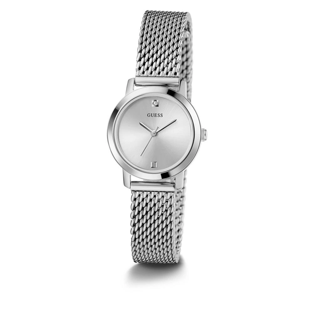 商品GUESS|Women's Silver-Tone Mesh Bracelet Watch 25mm,价格¥534,第5张图片详细描述