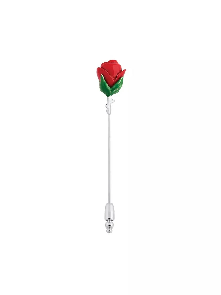 商品Tateossian|Lapel Wear Rhodium-Plated Brass Rose Pin,价格¥958,第1张图片