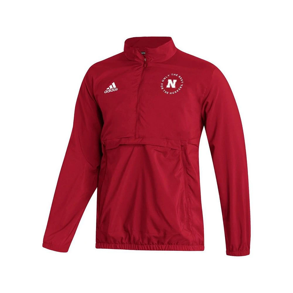 商品Adidas|Men's Scarlet Nebraska Huskers AEROREADY Half-Zip Jacket,价格¥439,第2张图片详细描述