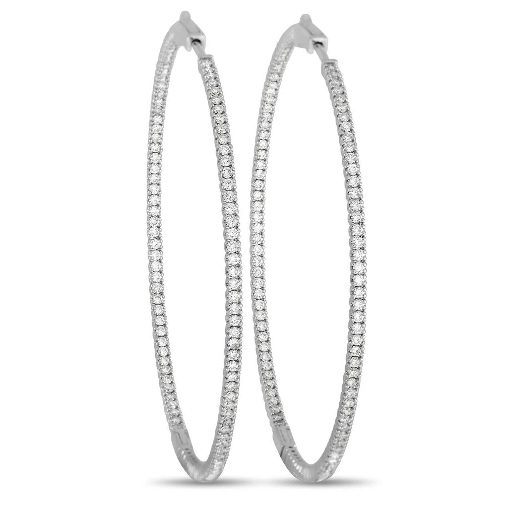 商品LB Exclusive|14K White Gold 2.31 ct Diamond Inside Out Hoop Earrings K5024E84,价格¥18982,第1张图片