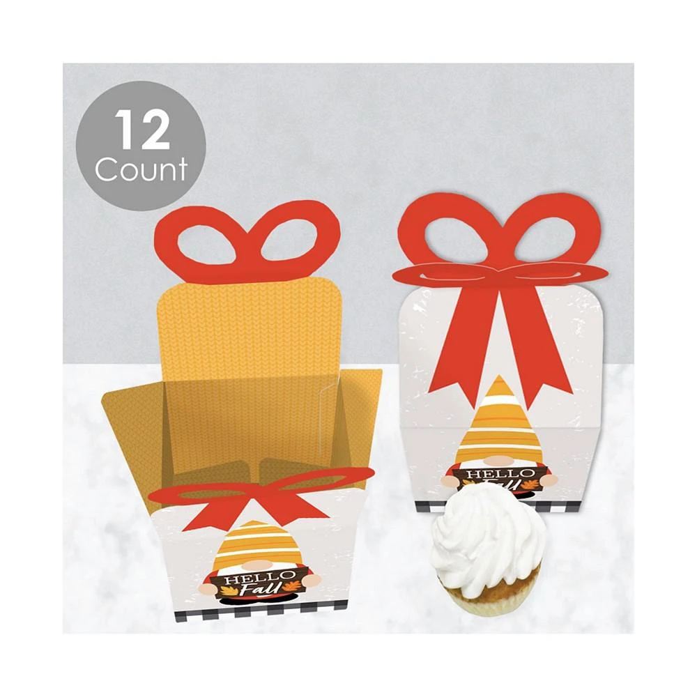 商品Big Dot of Happiness|Fall Gnomes - Square Favor Gift Boxes - Autumn Harvest Party Bow Boxes - Set of 12,价格¥127,第3张图片详细描述
