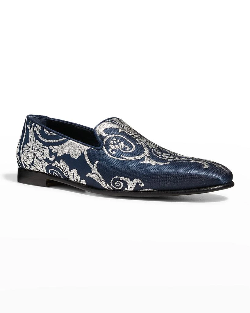 商品Manolo Blahnik|Men's Mario Embroidered Loafers,价格¥3002,第2张图片详细描述
