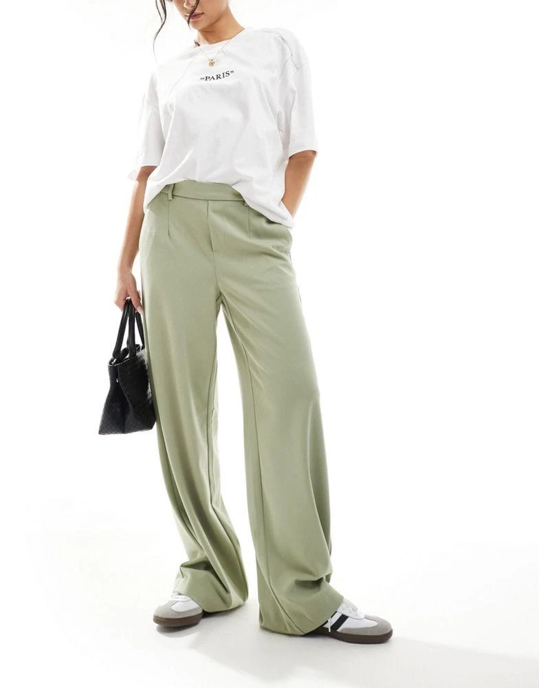 商品Object|Object wide leg trousers in tea green,价格¥285,第1张图片