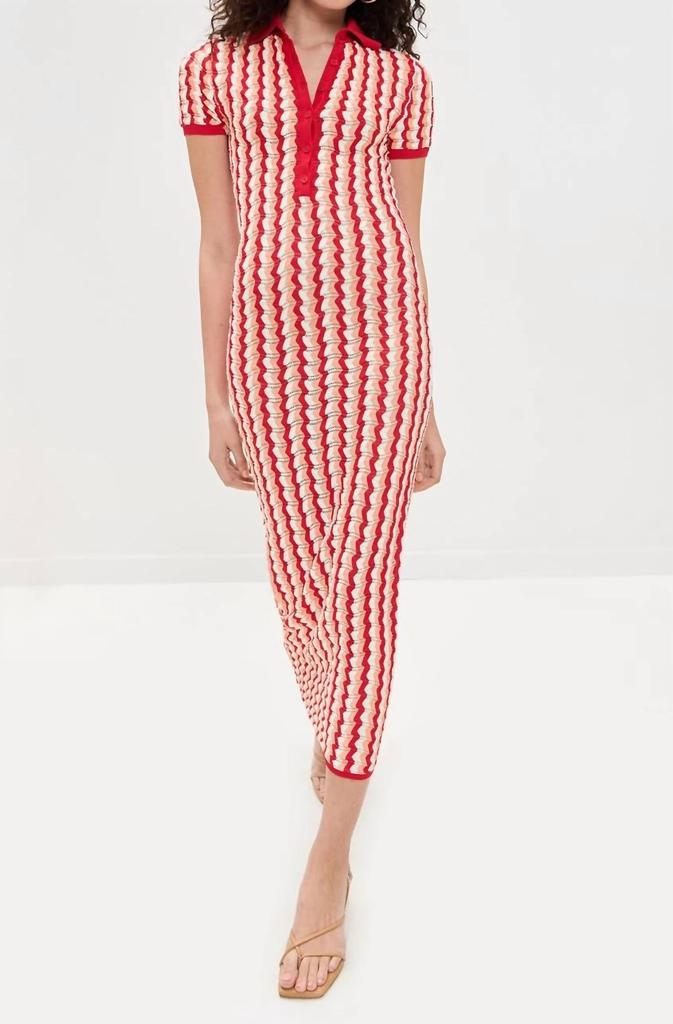 Ronny Kobo - Quinlan Knit Dress  On Sale Now with Up to 44% Off | Discover  Exclusive Deals & Savings at BeyondStyle  Authentic Ronny Kobo women >  dresses > midi|1771839938|clothing|dresses |midi|patterned|red|viscose-blend|women