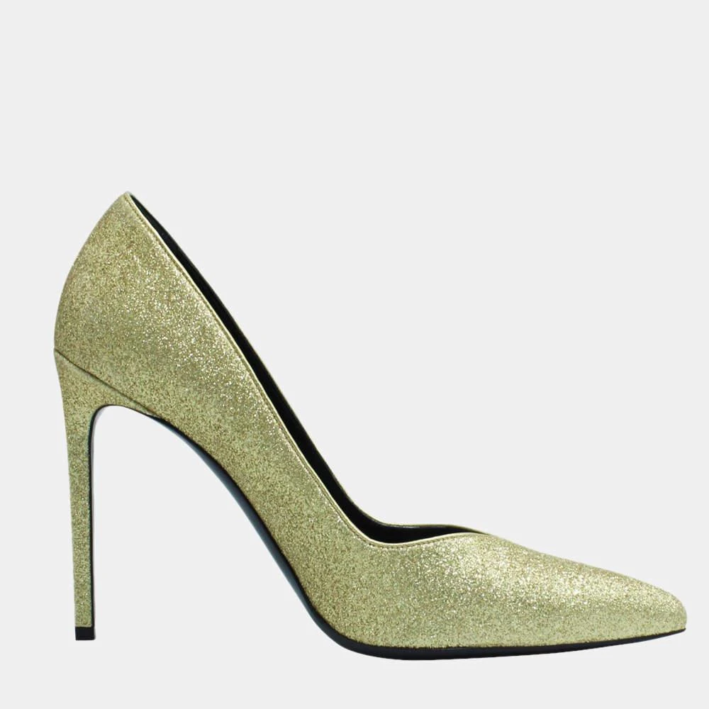 商品[二手商品] Yves Saint Laurent|Saint Laurent Paris Green Glitter Pointed Toe Heels Size EU 38.5,价格¥2990,第1张图片