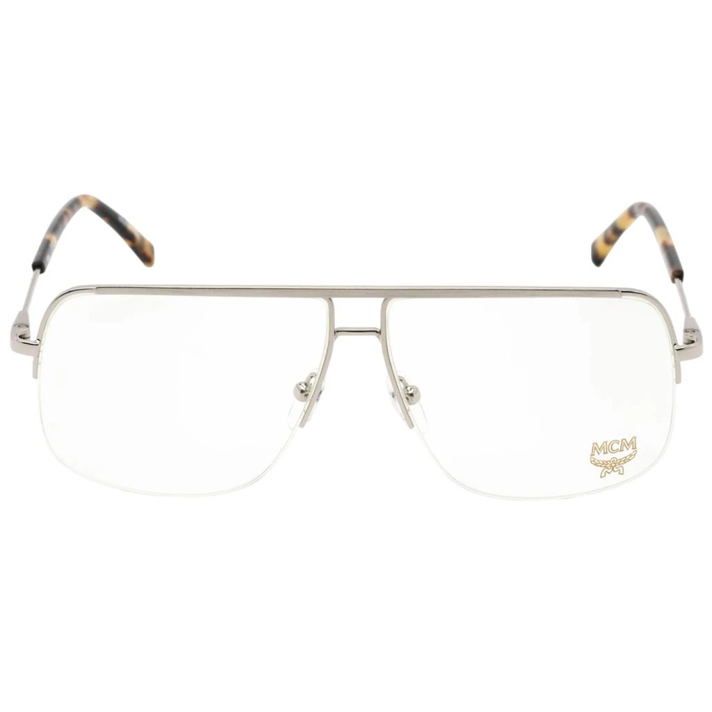 商品MCM|MCM Men's Eyeglasses - Clear Lens Shiny Silver Aviator Shape Frame | MCM2158 041,价格¥265,第2张图片详细描述
