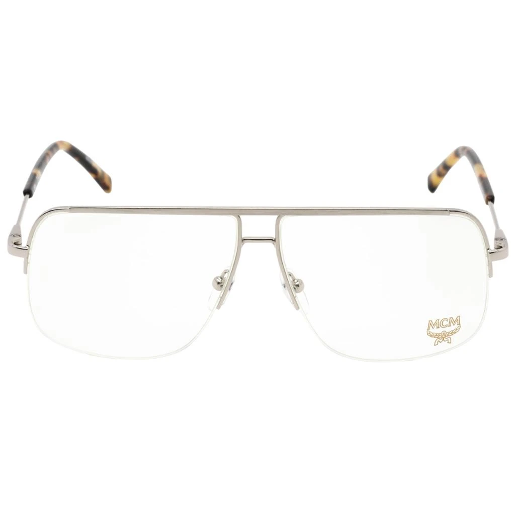 商品MCM|MCM Men's Eyeglasses - Clear Lens Shiny Silver Aviator Shape Frame | MCM2158 041,价格¥270,第2张图片详细描述