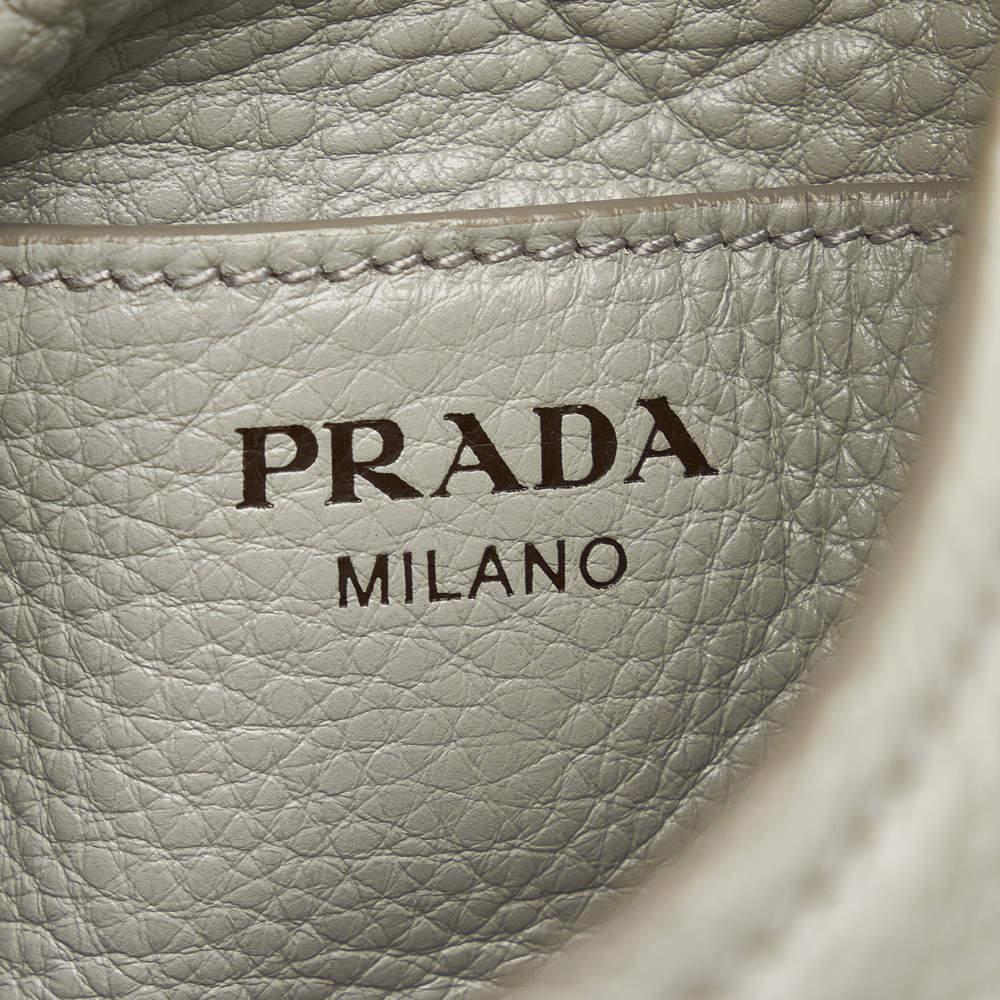 Prada Grey Vintage Vitello Daino Leather Shoulder Bag商品第7张图片规格展示