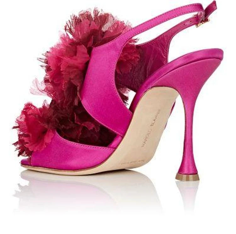 商品Manolo Blahnik|Flore Satin Sandals,价格¥3859,第3张图片详细描述