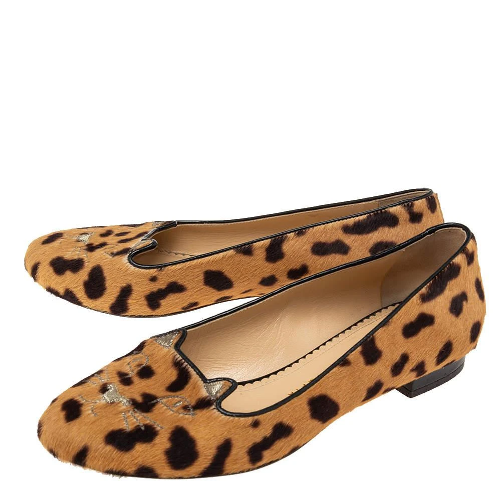 商品[二手商品] Charlotte Olympia| Charlotte Olympia Brown leopard Print  Cat Ballet Flats Size 37.5,价格¥936,第4张图片详细描述