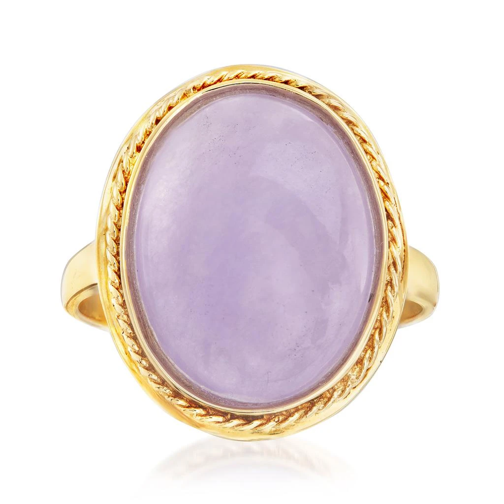 商品Ross-Simons|Lavender Jade Ring in 14kt Yellow Gold,价格¥4192,第1张图片