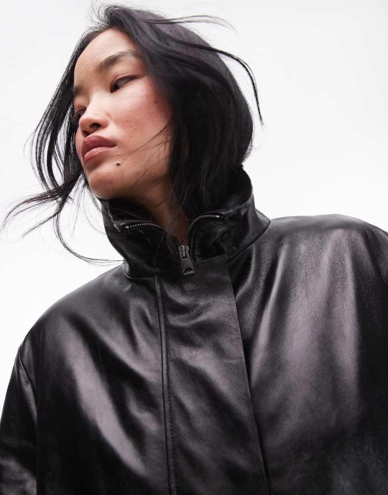 Leather Jacket ほぼ新品未使用 New Zara Genuine Leather Biker Moto Jacket S Black