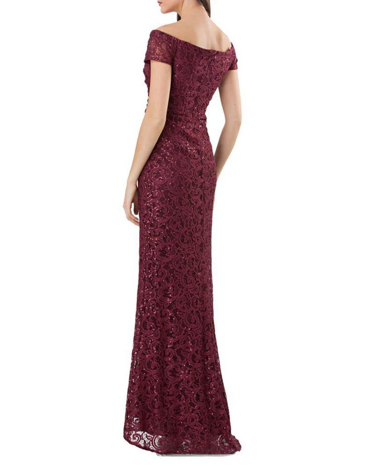 商品Carmen Marc Valvo|Sequin Lace Off-The-Shoulder Gown,价格¥3040,第3张图片详细描述