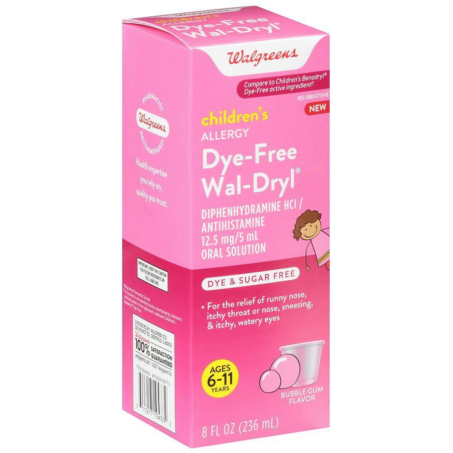 商品Walgreens|Children's Allergy Relief Liquid Bubble Gum,价格¥83,第1张图片