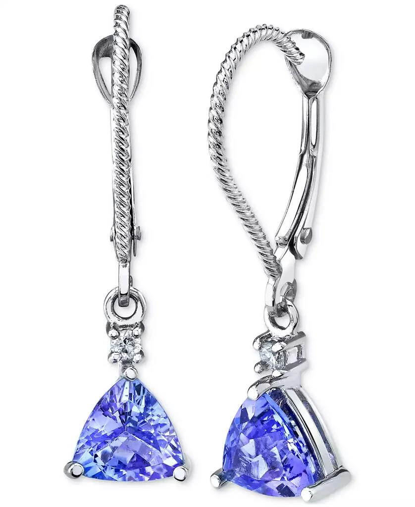 商品Macy's|Tanzanite (1-3/4 ct. t.w.) & Diamond (1/20 ct. t.w.) Drop Earrings in 14k White Gold,价格¥2680,第1张图片