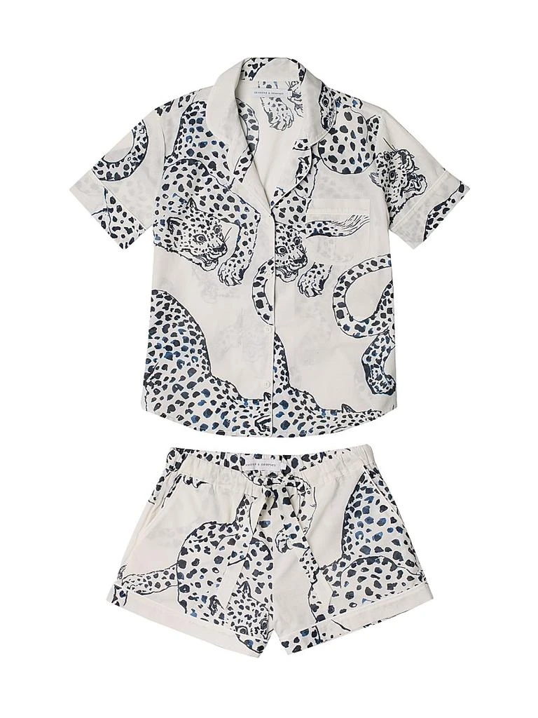 商品Desmond & Dempsey|Jaguar Print Cotton Short Pajama Set,价格¥1438,第1张图片