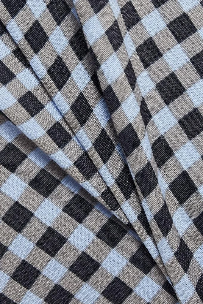 商品Ganni|Gathered gingham crepe mini dress,价格¥357,第4张图片详细描述