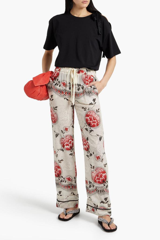 商品RED Valentino|Floral-print silk crepe de chine straight-leg pants,价格¥2162,第4张图片详细描述