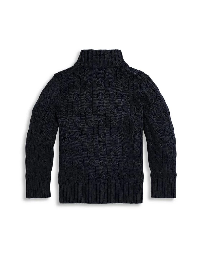 商品Ralph Lauren|Boys' Cable-Knit Cotton Quarter-Zip Sweater - Little Kid, Big Kid,价格¥325,第5张图片详细描述