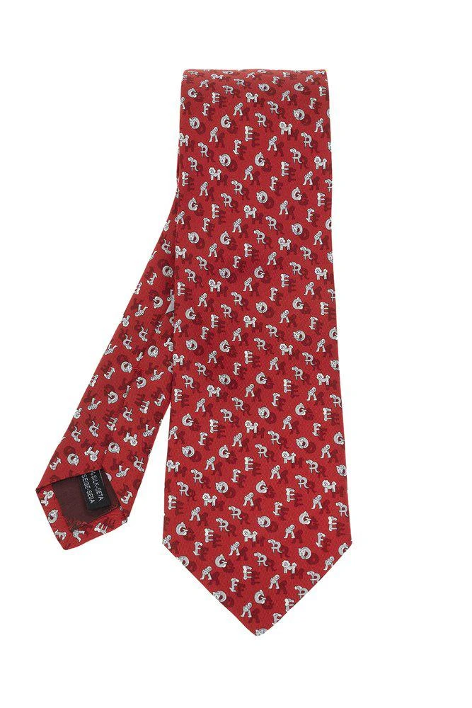 商品Salvatore Ferragamo|Salvatore Ferragamo Graphic Print Tie,价格¥1138,第1张图片