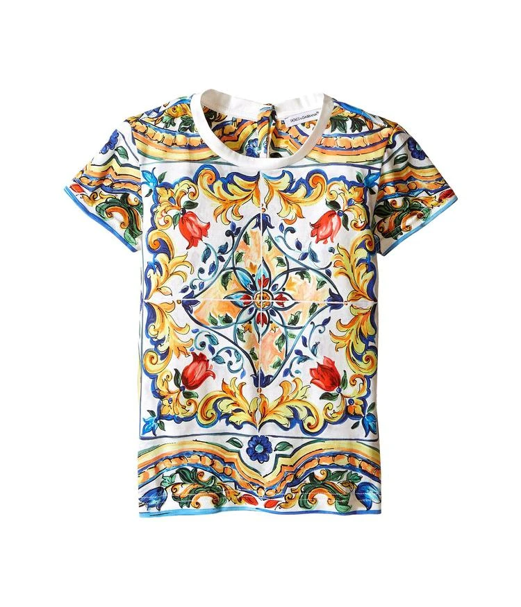 商品Dolce & Gabbana|幼儿/小童Dolce & Gabbana Kids Escape Maiolica T-Shirt (Toddler/Little Kids),价格¥834,第1张图片