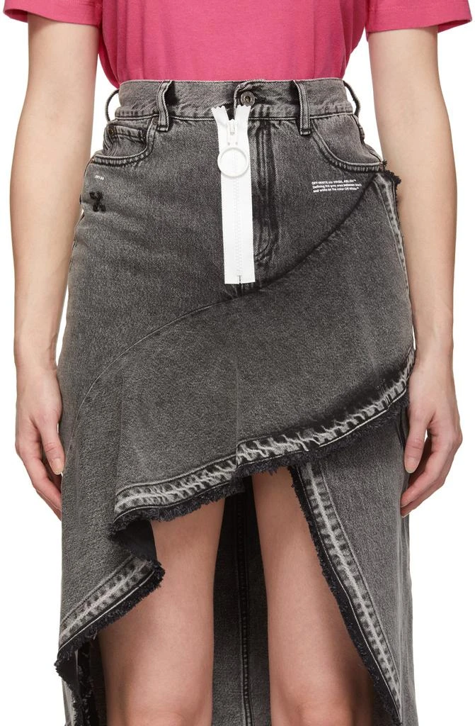 商品Off-White|Grey Asymmetric Denim Skirt,价格¥1774,第4张图片详细描述