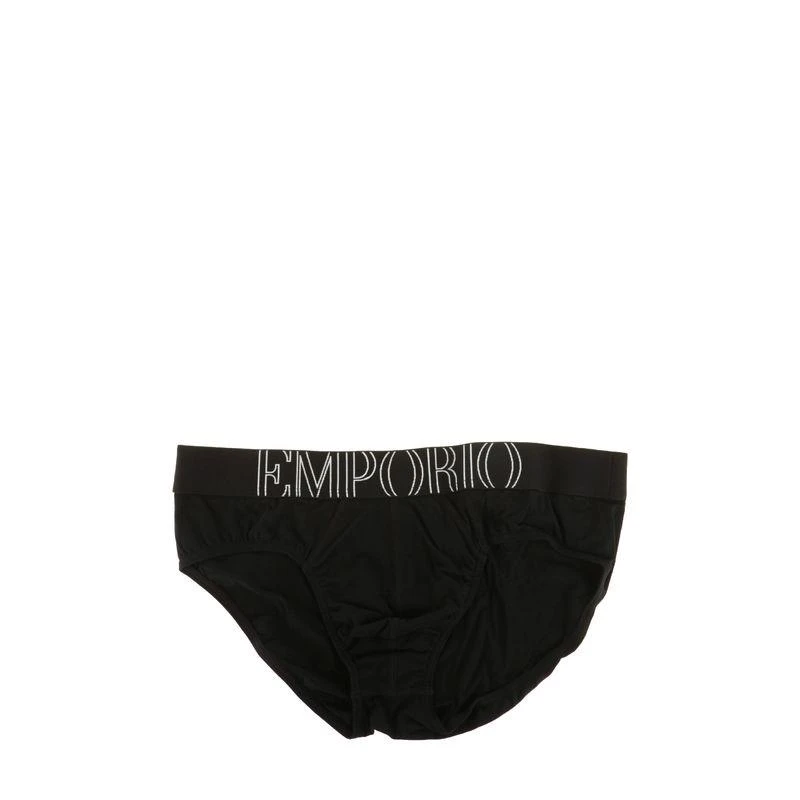 商品Emporio Armani|EMPORIO ARMANI阿玛尼男士黑色棉质三角内裤,价格¥326,第2张图片详细描述