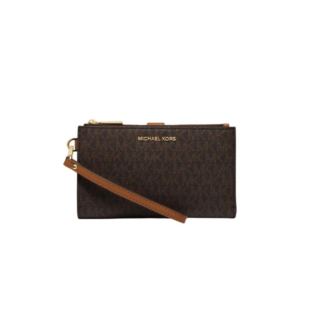 商品Michael Kors|MICHAEL KORS - Adele Double Zip Wristlet - Brown,价格¥1303,第1张图片