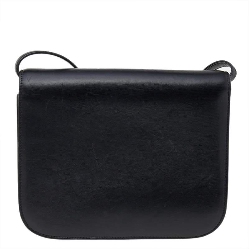 Celine Black Leather Medium Classic Box Shoulder Bag商品第4张图片规格展示