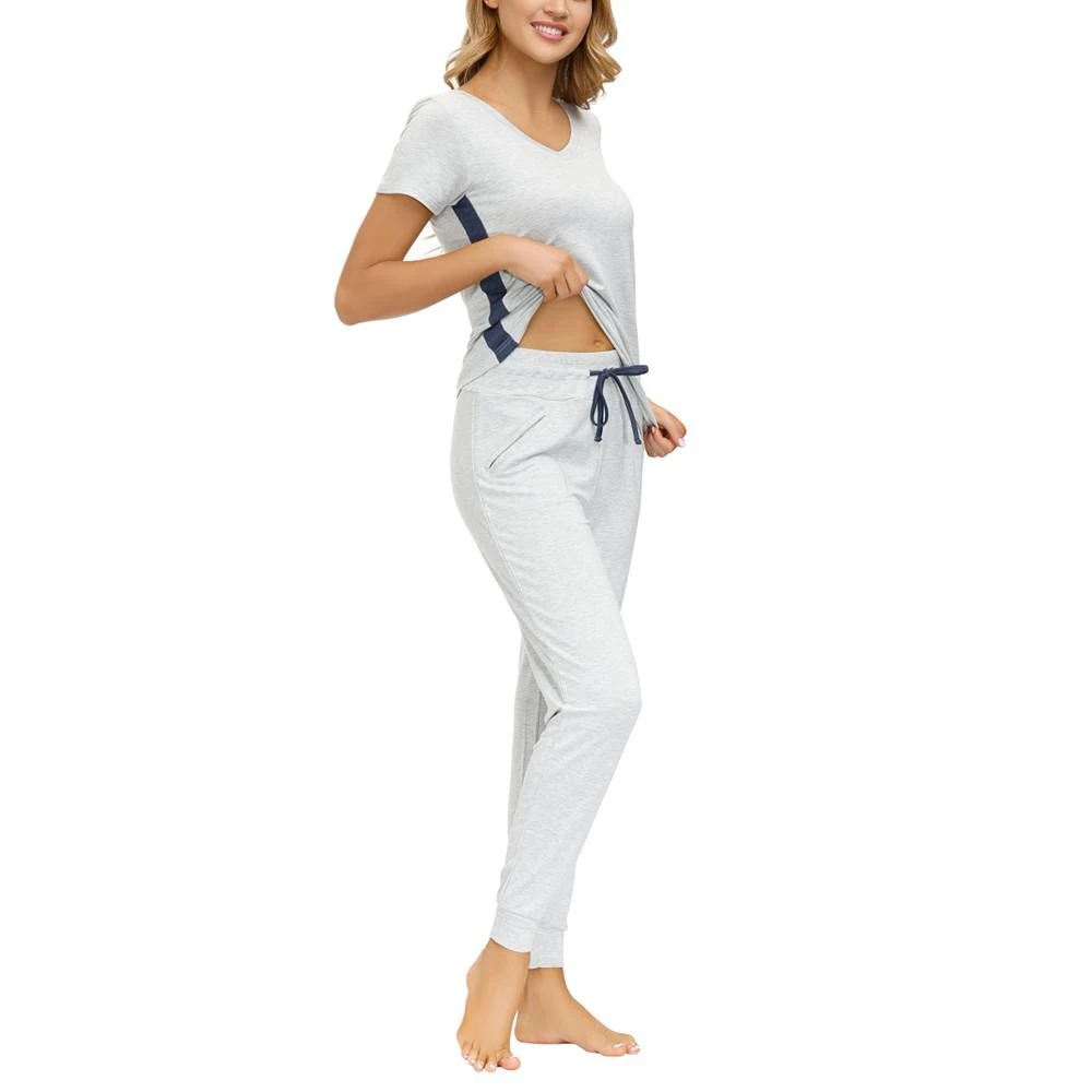 Women's V-neck Tee with Joggers, 2 Pieces 商品