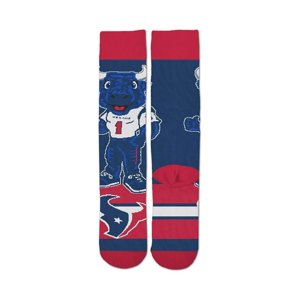 商品For Bare Feet|Boys and Girls Youth Houston Texans Mascot Madness Crew Socks,价格¥112,第2张图片详细描述