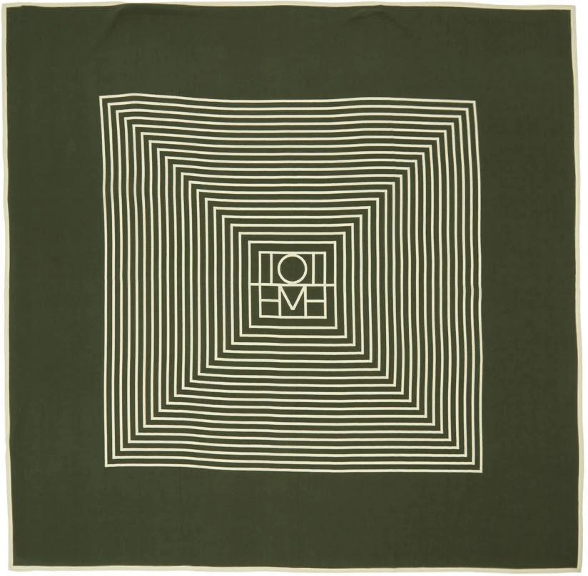 商品Totême|Green Silk Centered Monogram Scarf,价格¥1416,第1张图片