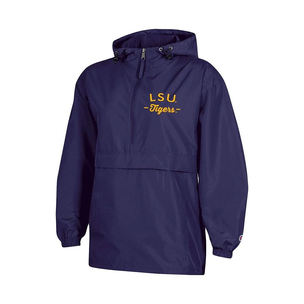 商品CHAMPION|Women's Purple LSU Tigers Packable Half-Zip Light Rain Jacket,价格¥313,第3张图片详细描述