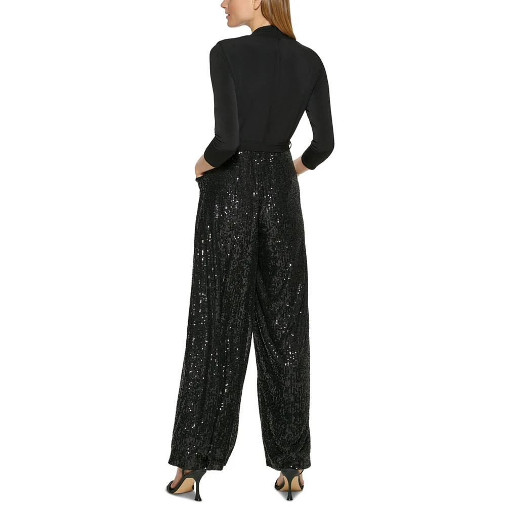 商品Calvin Klein|Jersey-Top Sequin Wide-Leg Jumpsuit,价格¥1322,第2张图片详细描述
