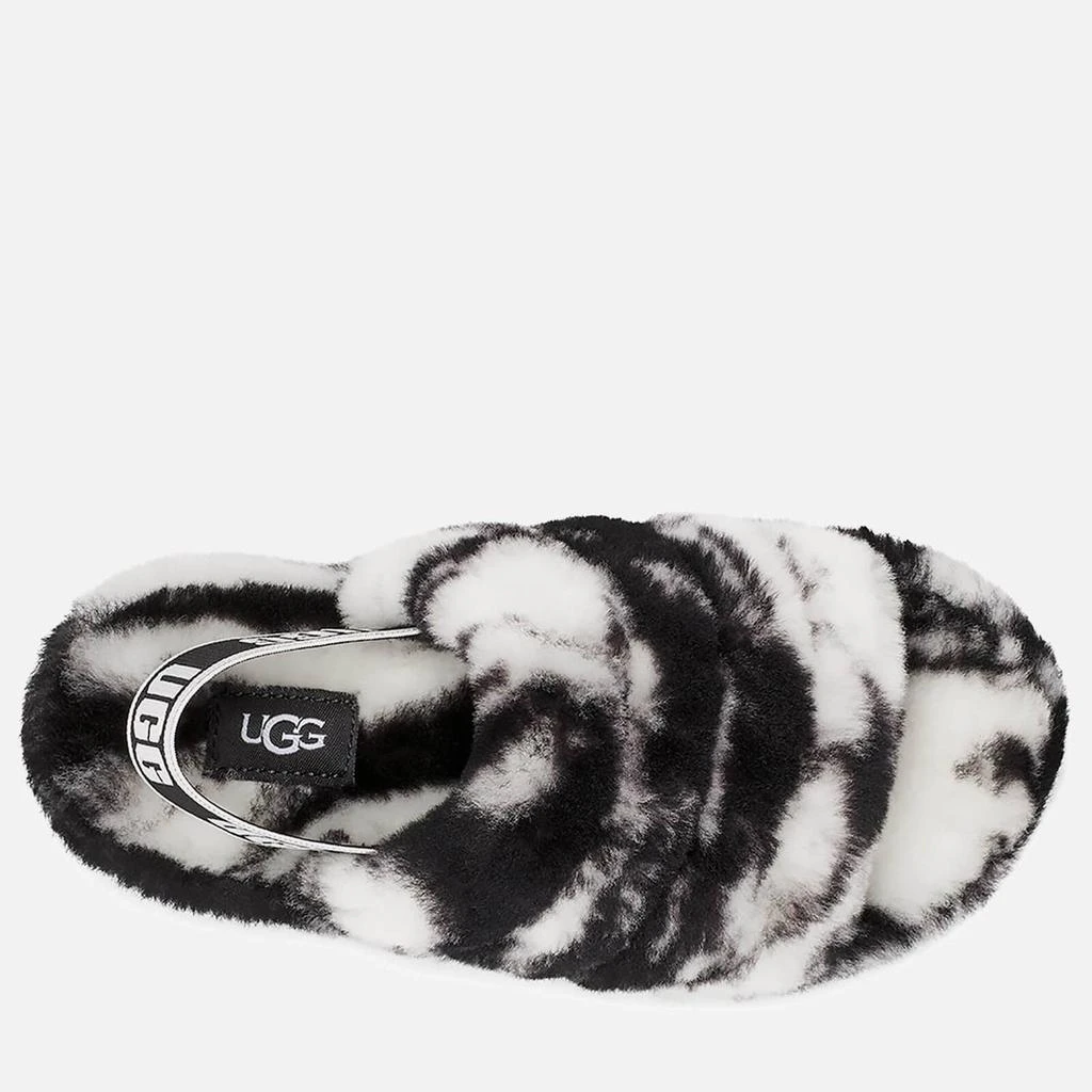 商品UGG|UGG KIDS' FLUFF YEAH SLIDE MARBLE SLIPPERS - BLACK,价格¥321,第4张图片详细描述