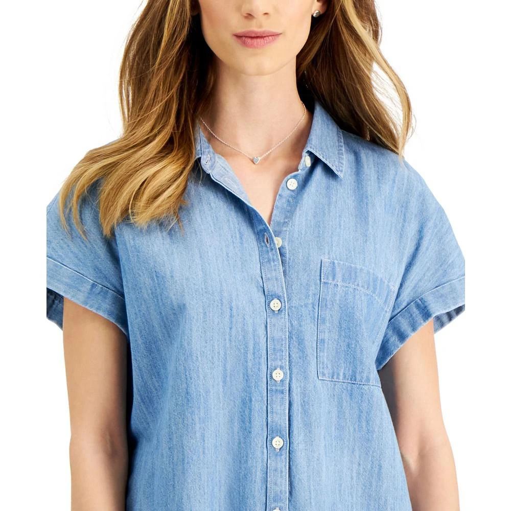 商品Style & Co|Petite Chambray Camp Shirt, Created for Macy's,价格¥119,第3张图片详细描述