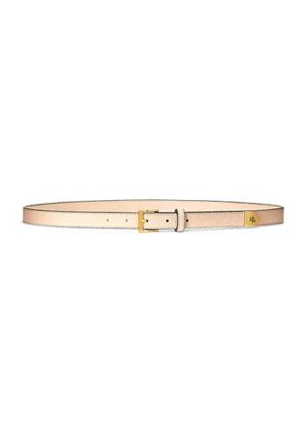 商品Ralph Lauren|Logo-Tip Pebbled Leather Belt,价格¥376,第1张图片