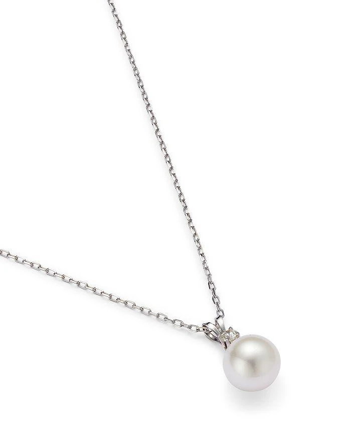 商品Bloomingdale's|Diamond & Cultured Freshwater Pearl Pendant Necklace in 14K White Gold, 16",价格¥3023,第3张图片详细描述